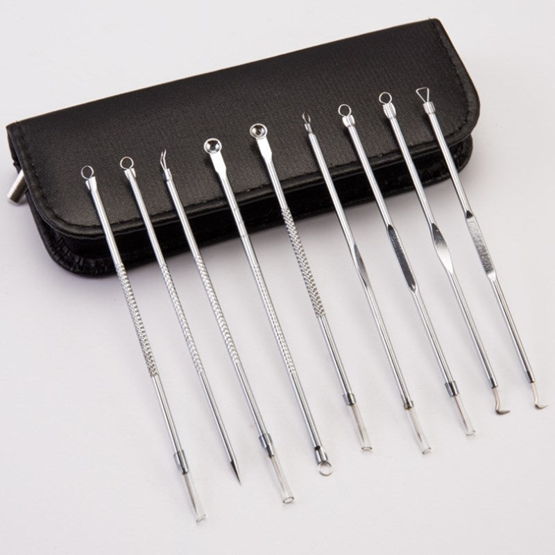 9pcs Stainless Steel Acne Needle Cell Clamp