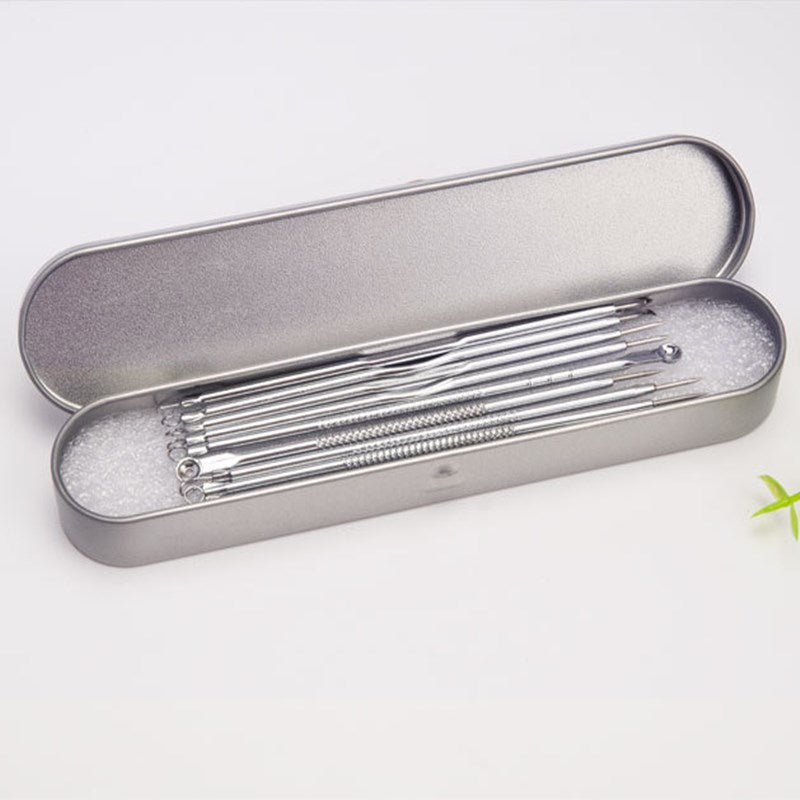 9pcs Stainless Steel Acne Needle Cell Clamp