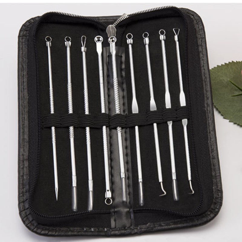 9pcs Stainless Steel Acne Needle Cell Clamp