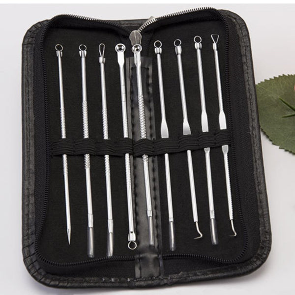 9pcs Stainless Steel Acne Needle Cell Clamp