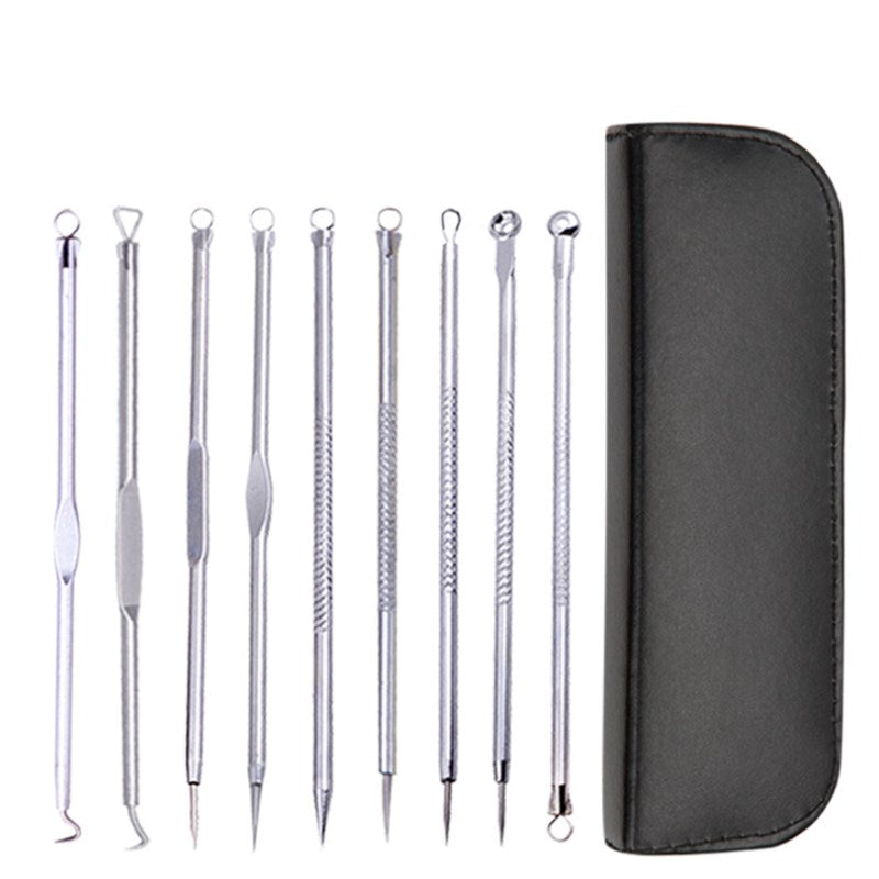 9pcs Stainless Steel Acne Needle Cell Clamp